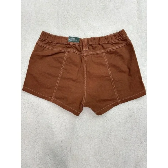 Wild Fable Mid Rise Utility Cargo Shorts Brown Low Stretch Women's Large NWT - Picture 3 of 9